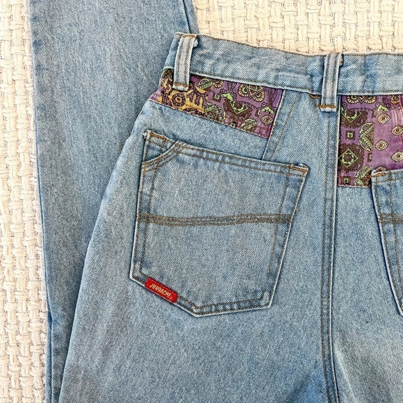 VINTAGE 90’s Jordache Rare High Waisted Patchwork Jeans - Picture 2 of 8